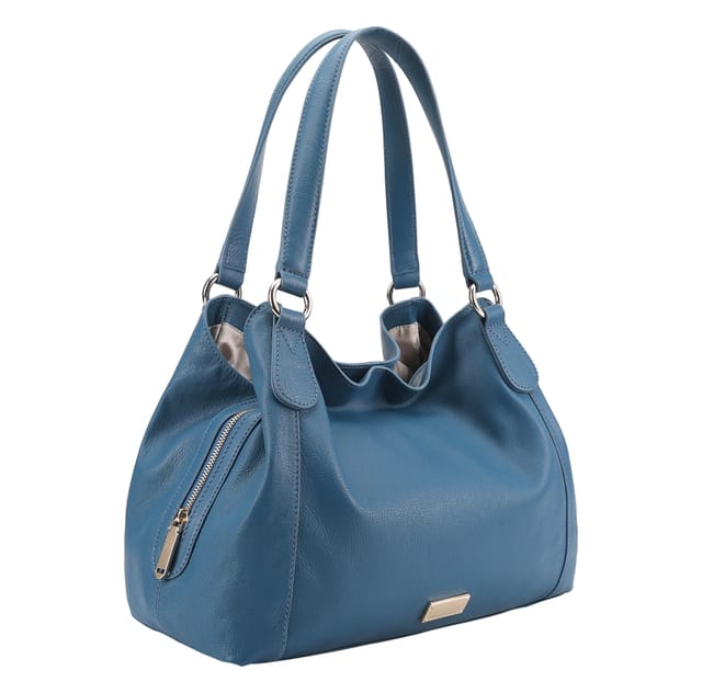 Paul Costelloe Paul Costelloe Women's Sophie Leather Shoulder Bag in Dark Blue - 3