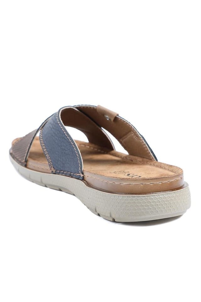 Pavers Pavers Men's Contrast Cross Strap Comfort Sandals in Brown - 3