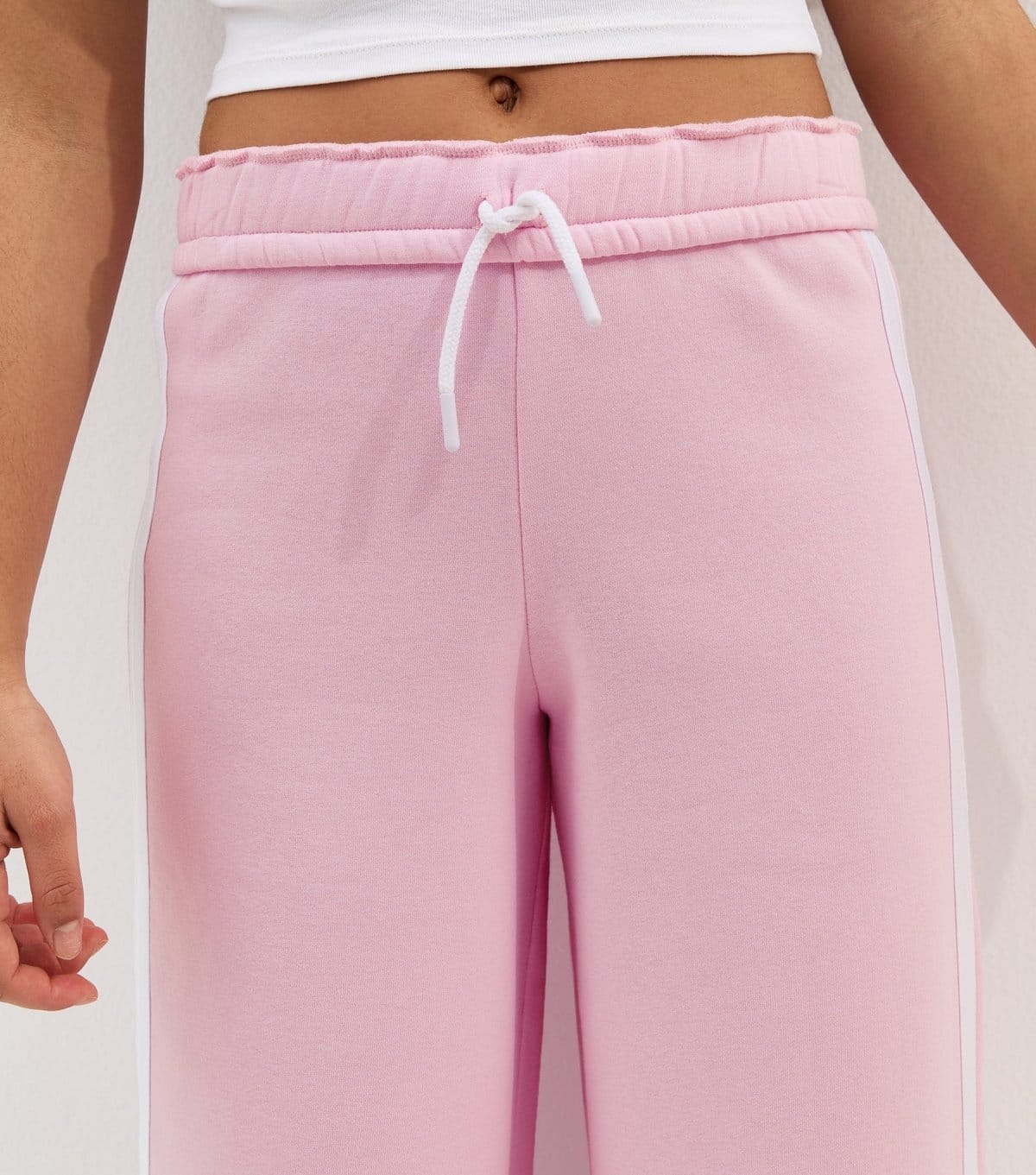 New Look Girls' Pink Fold Over Waistband Super Wide Leg Joggers New Look - 4