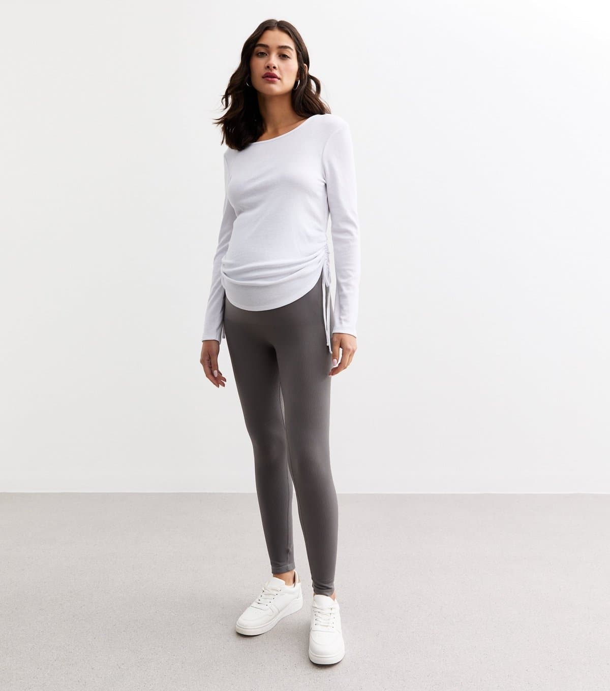 New Look Women's Maternity Dark Grey Seam Free Jersey Leggings New Look