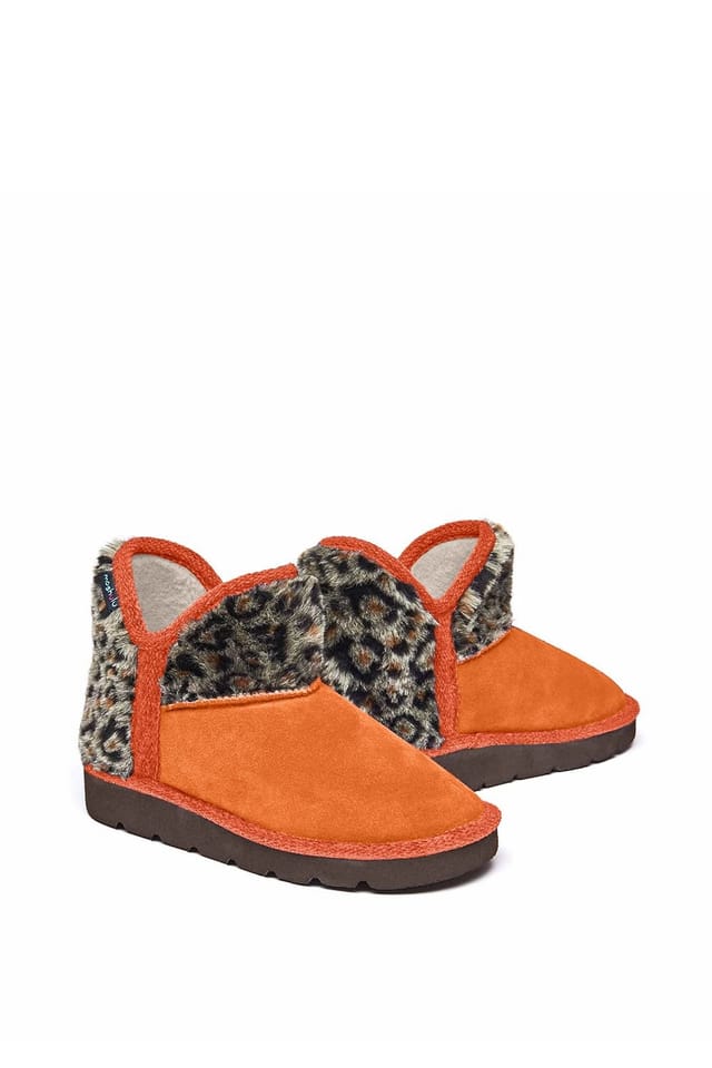 Moshulu Moshulu Women's 'Snowman 3' Fluffy Bootie Slippers in Orange - 2