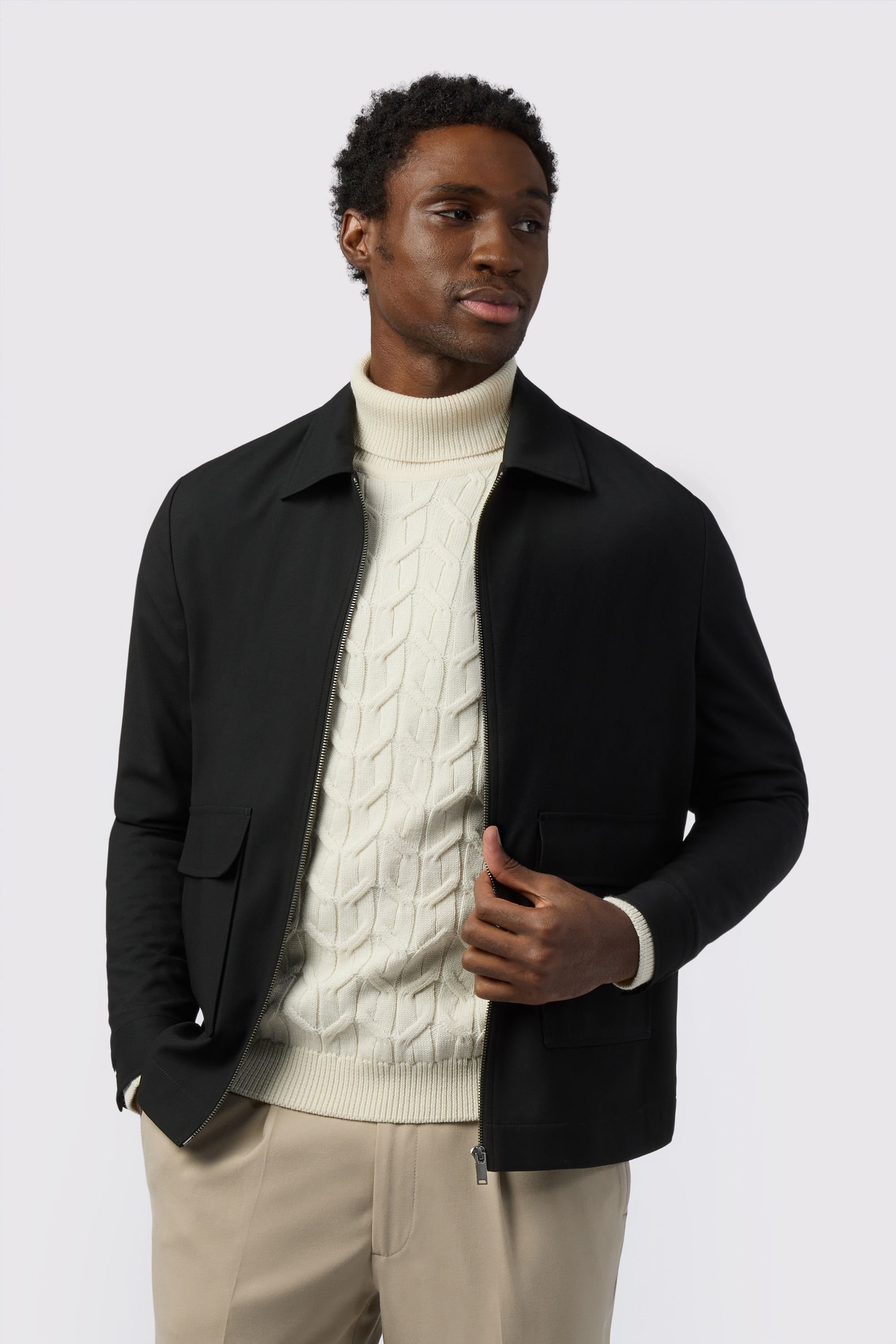 Melka Melka Men's Zipped Jacket in Black - 2