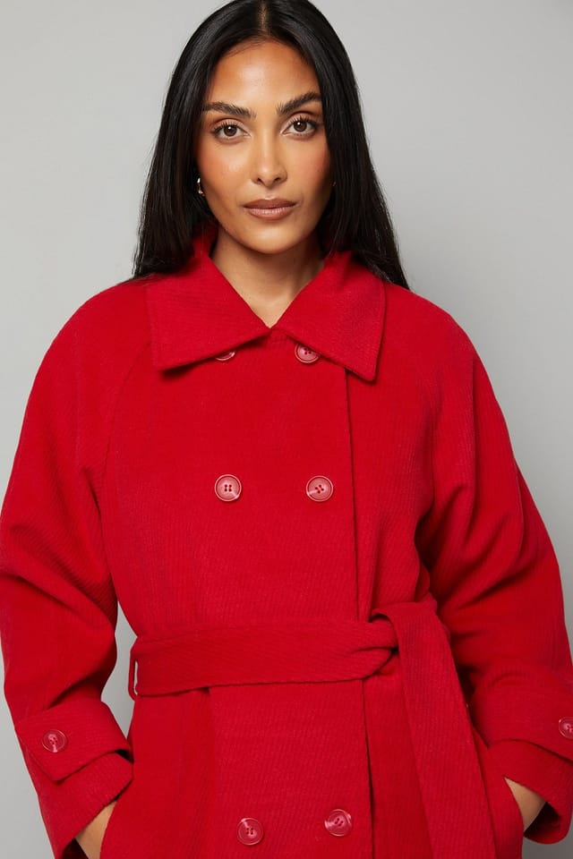 Wallis Wallis Women's Petite Maxi Double Breasted Car Coat in Berry - 3