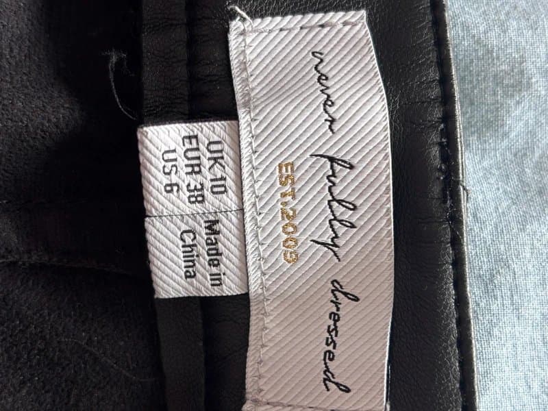 Never Fully Dressed Faux leather straight leg trousers from Never Fully Dressed