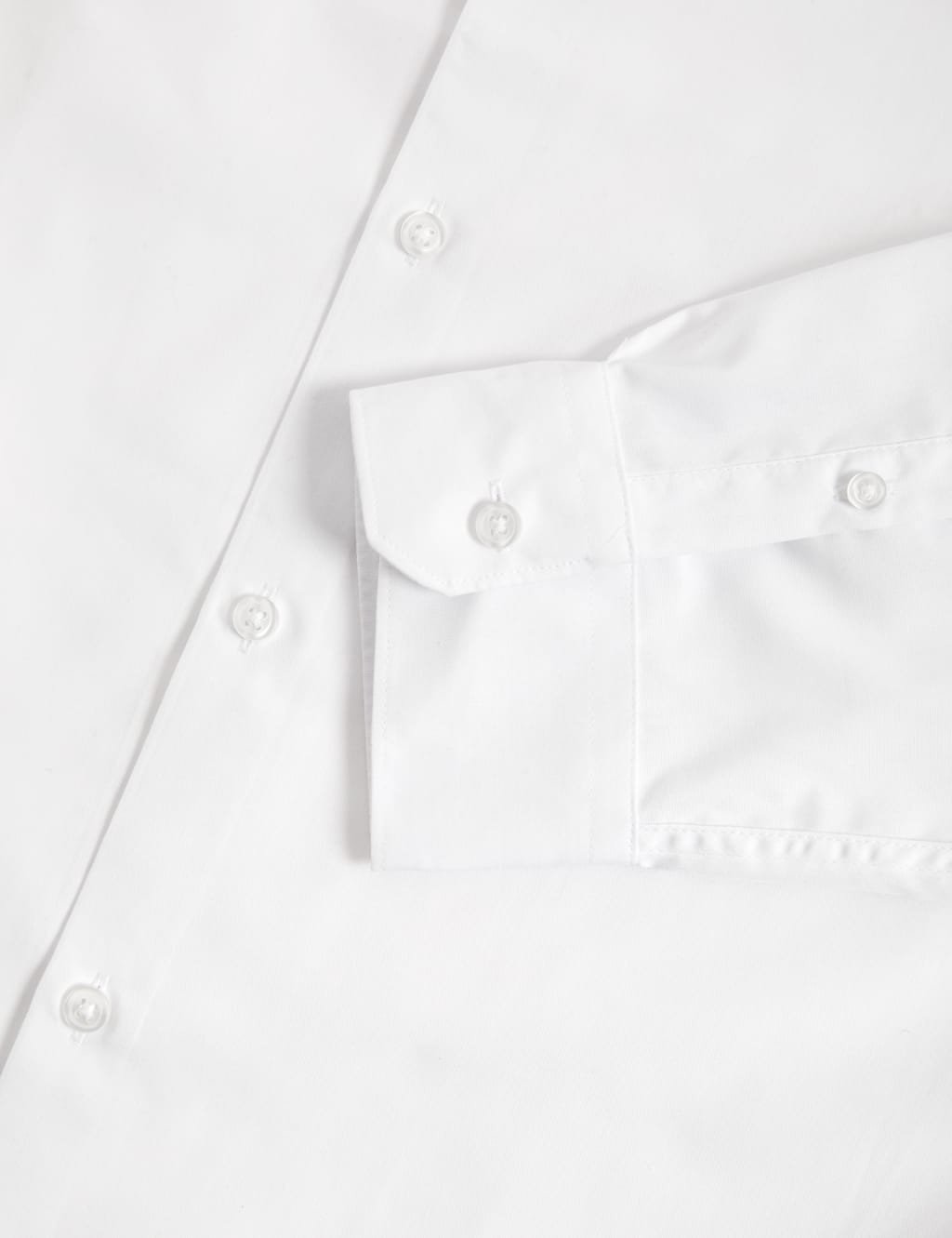 Marks & Spencer M&S Regular Fit Easy Iron Cotton Blend Shirt White - 2