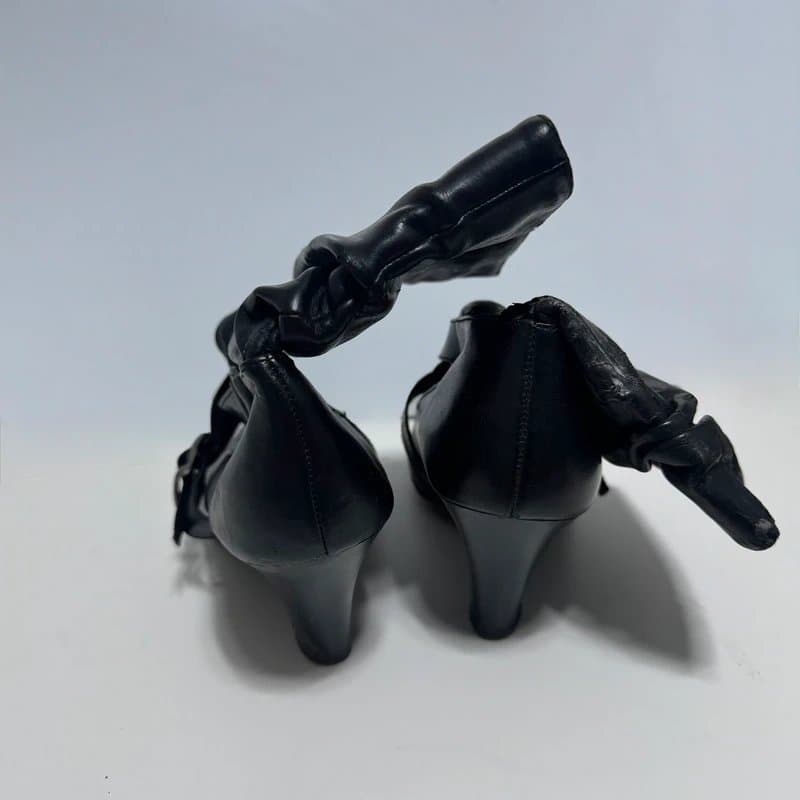 New Look New Look Black Faux Leather Buckle Ankle Boots - Size 5