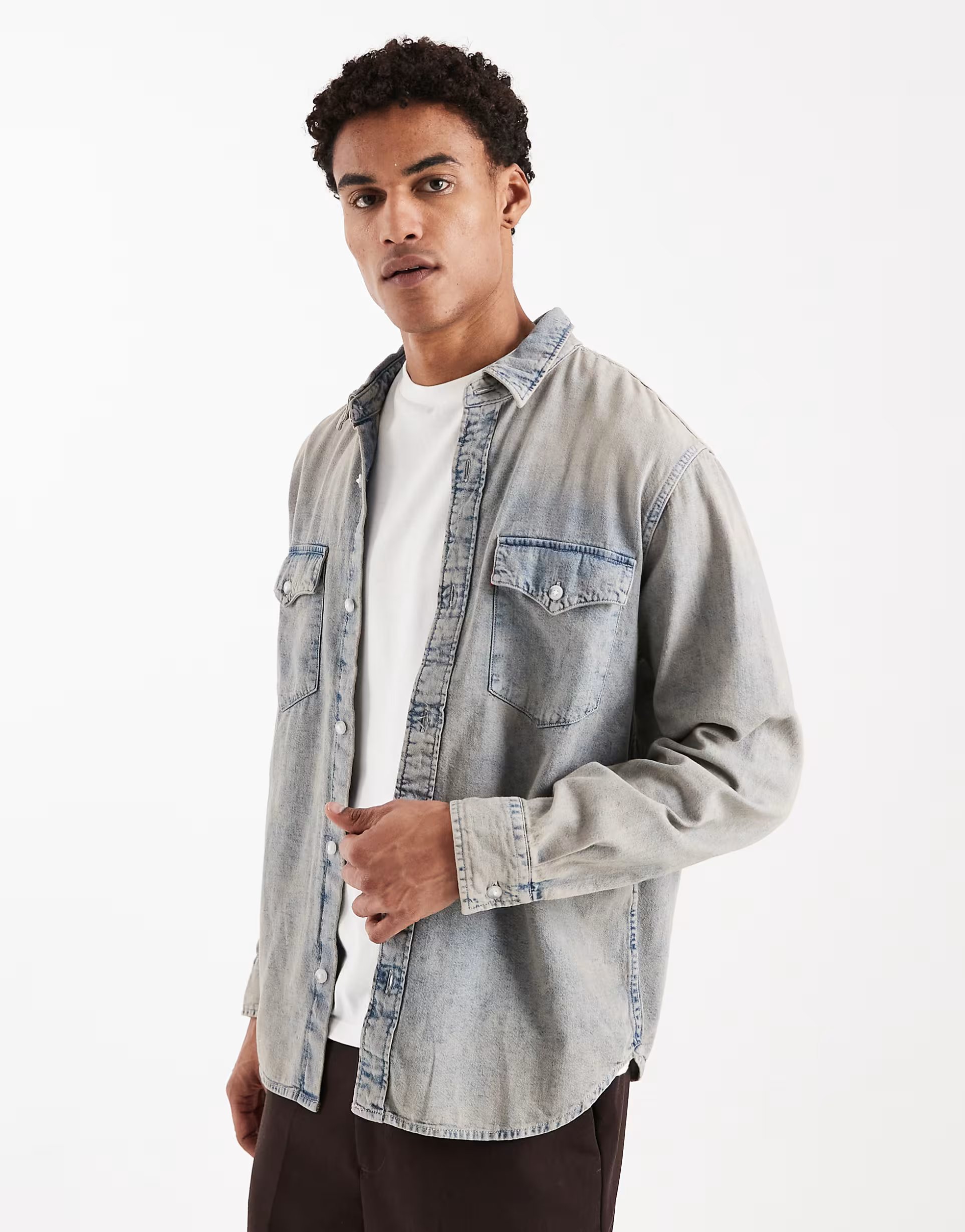 ASOS Levi's relaxed denim western shirt in stone wash - 1