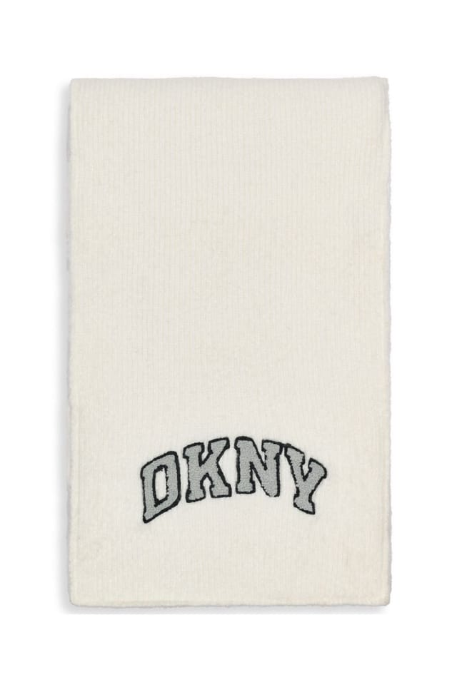 DKNY DKNY Women's VARSITY KNIT LOGO SCARF IVORY - 3