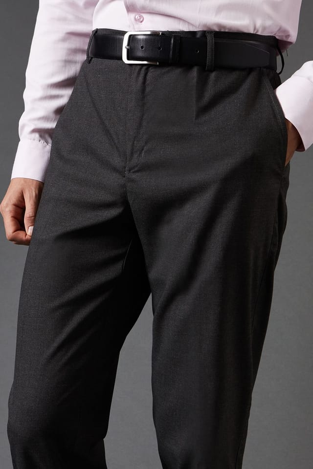Burton Burton Men's Charcoal Tailored Fit Smart Trousers - 2