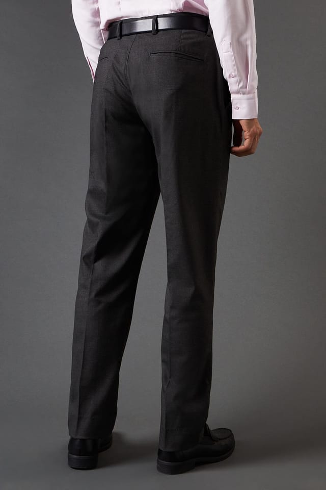 Burton Burton Men's Charcoal Tailored Fit Smart Trousers - 3