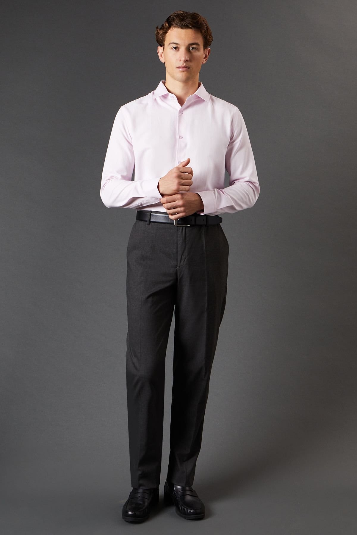 Burton Burton Men's Charcoal Tailored Fit Smart Trousers - 4