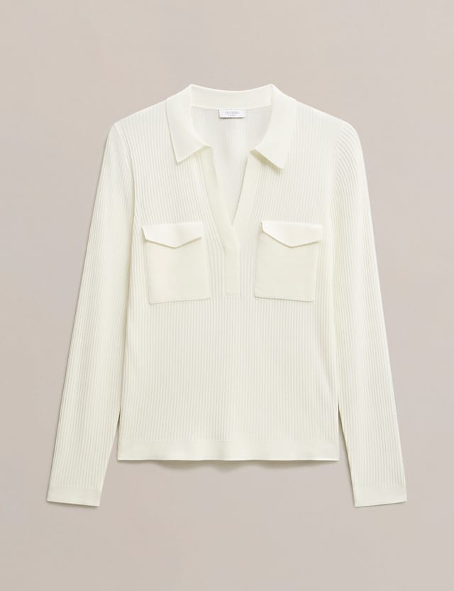 Hobbs London Hobbs London Women's Meredith Long Sleeve V-Neck Jumper in Off-White - 2