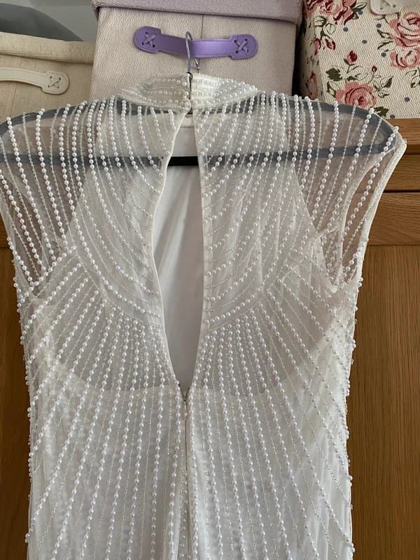 Coast Coast Linear Beaded Wedding Dress Size 10