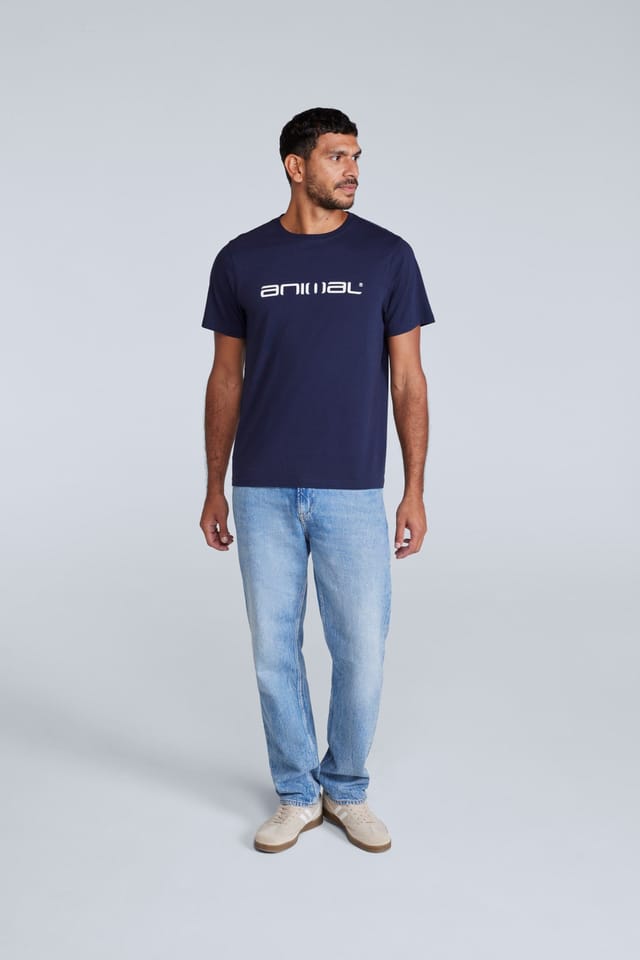Animal Animal Men's 'Classico' Lightweight Breathable Soft Short Sleeve Cotton T-Shirt in Navy - 3