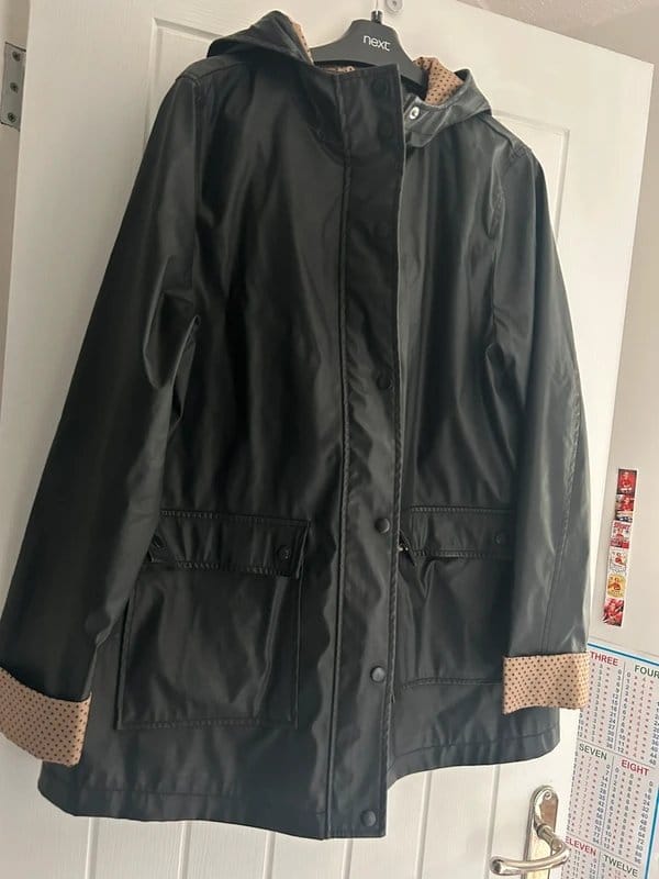 New Look Black Maternity Raincoat Size 14