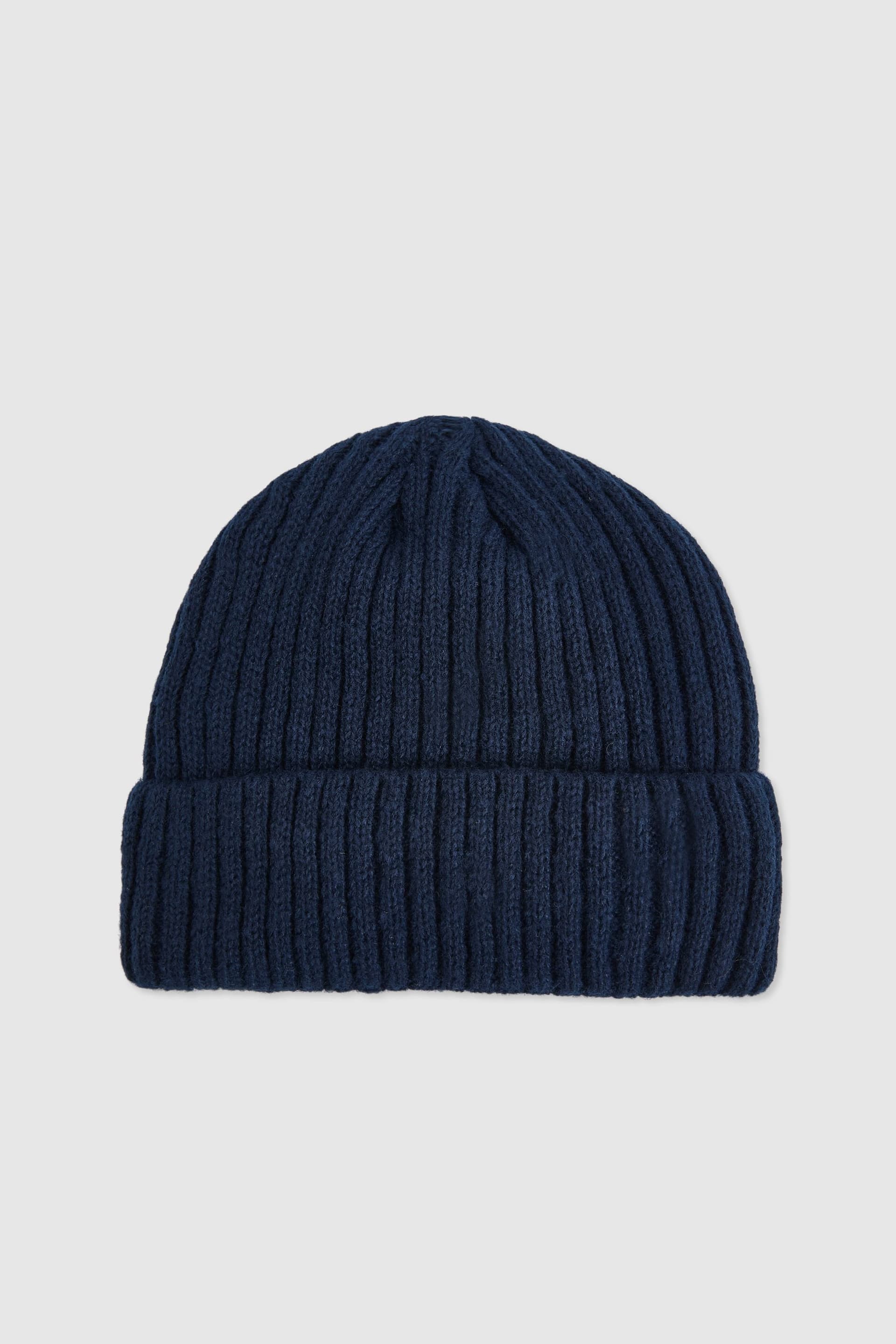 Maine Maine Men's Navy Knitted Fleece Lined Beanie Hat