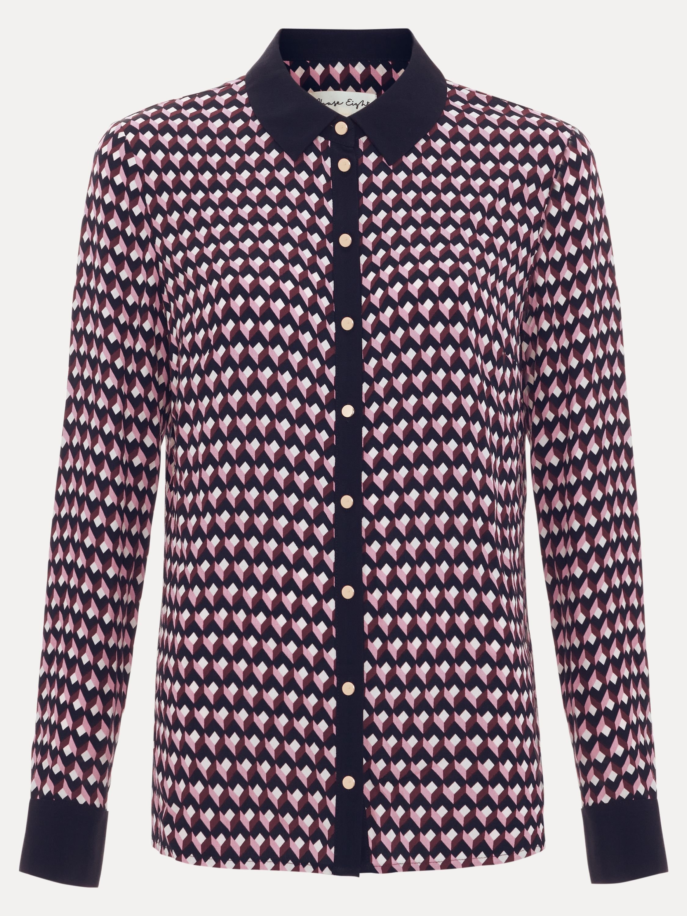 Phase Eight Phase Eight Women's Briar Geo Print Shirt in Dusty Pink - 2