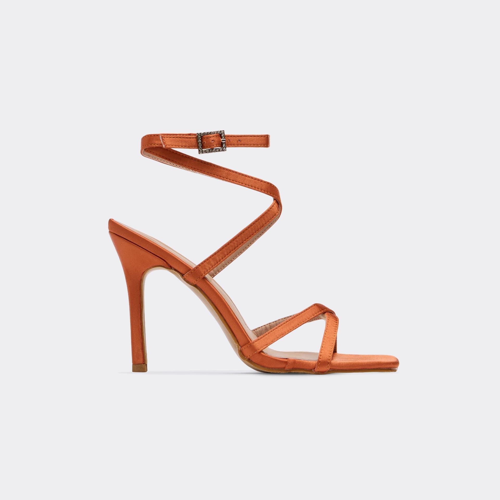 EGO EGO Orange Satin Strappy Stiletto Heels, Women's Size UK 3