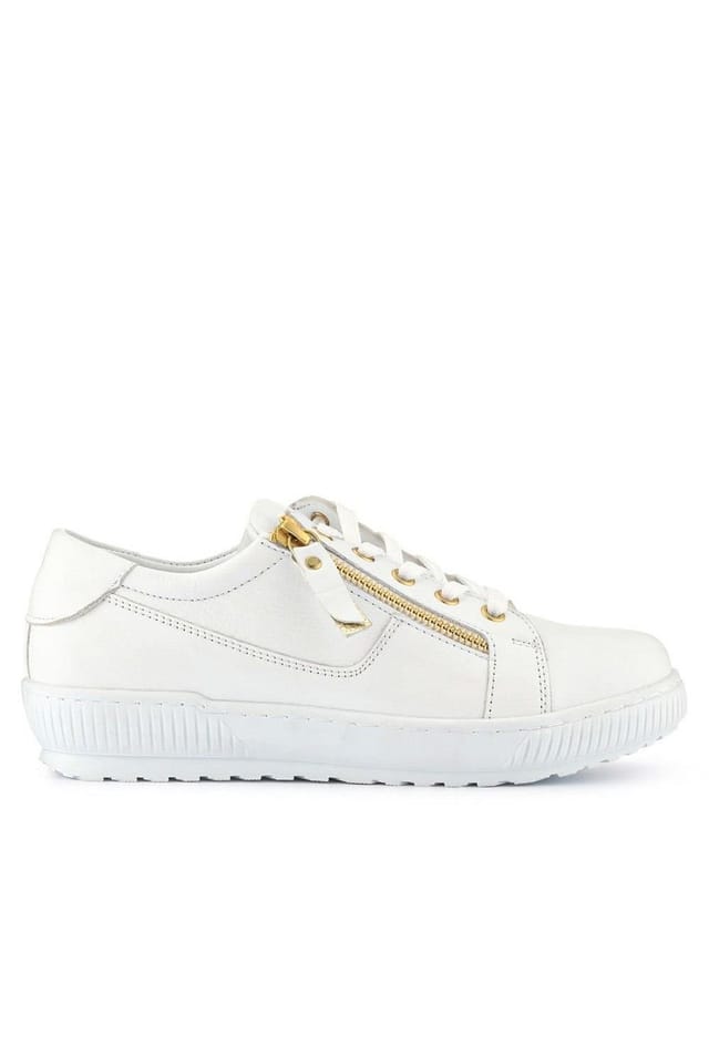 Jones Bootmaker Jones Bootmaker Women's Padova Wide-Fit Leather Trainers in White - 2