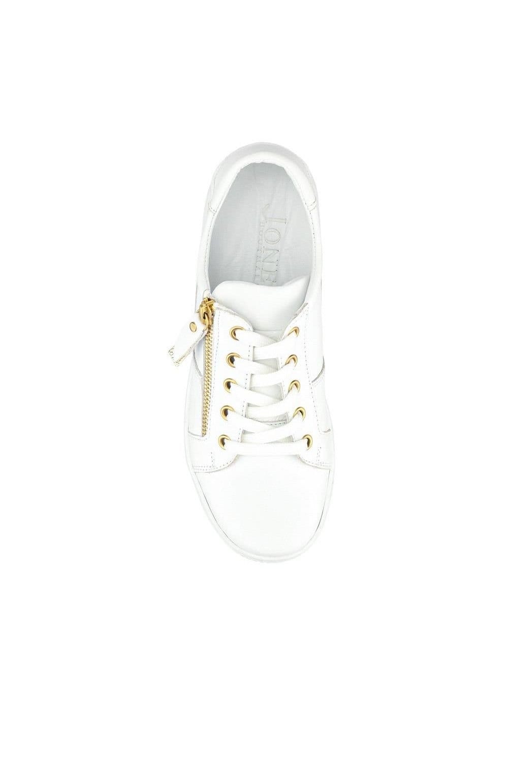 Jones Bootmaker Jones Bootmaker Women's Padova Wide-Fit Leather Trainers in White - 4