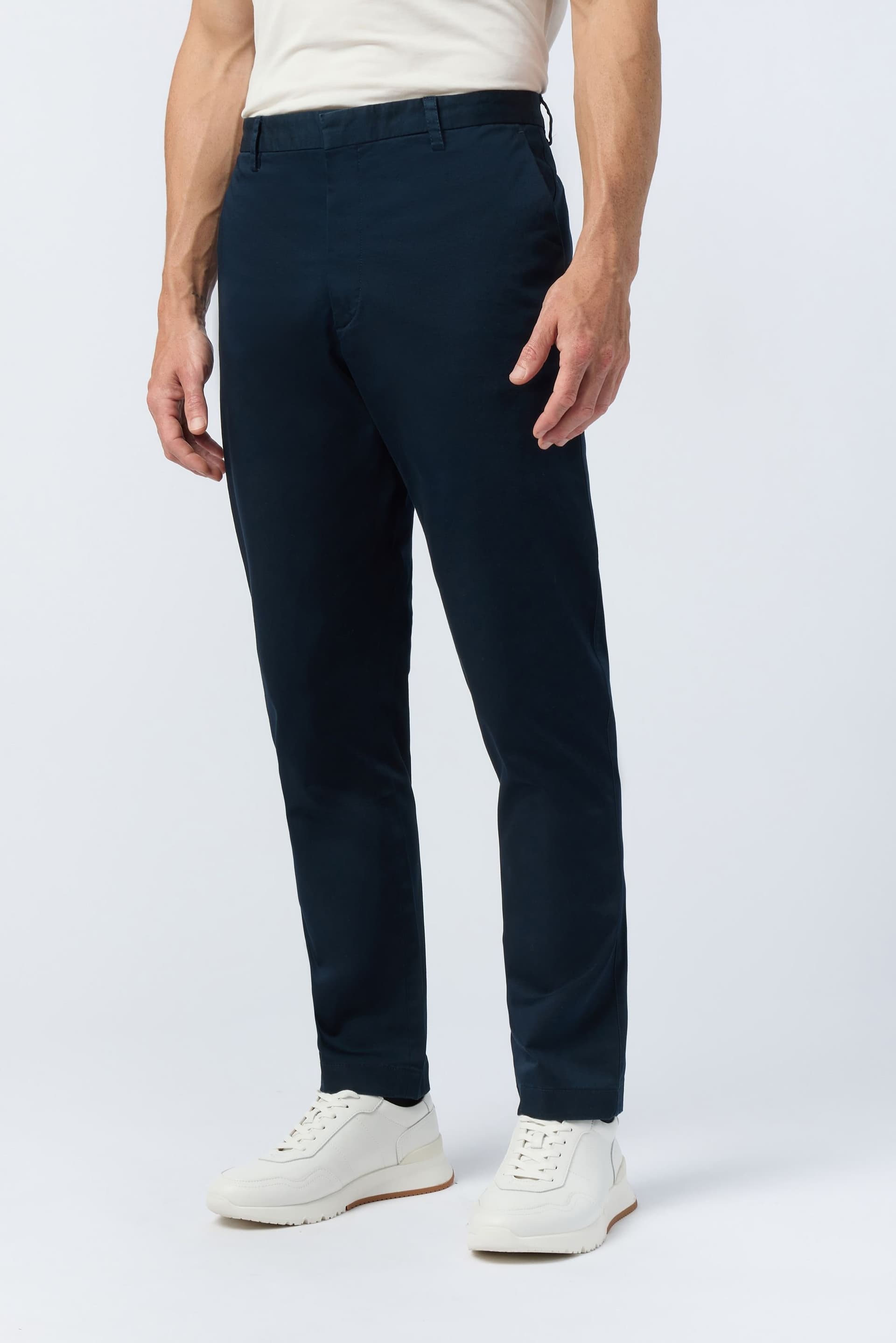 Melka Melka Navy Stretch-Cotton Chinos for Men