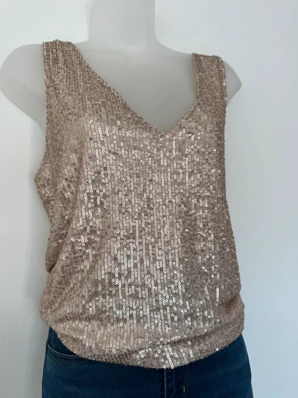 Mint Velvet * NEW * (no tags) Mint Velvet Sequin Party Top - XL : UK 16/18
