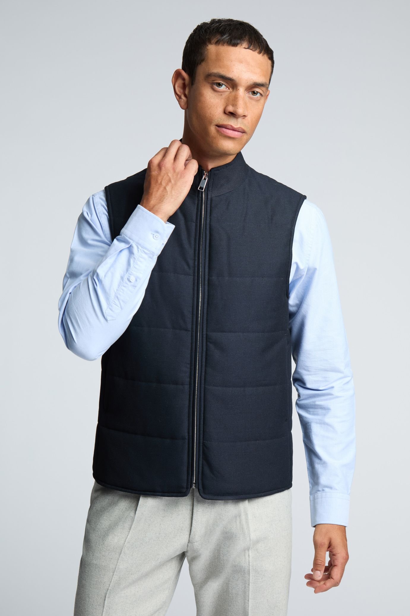 Melka Melka Men's Zip Through Gilet in Navy - 2