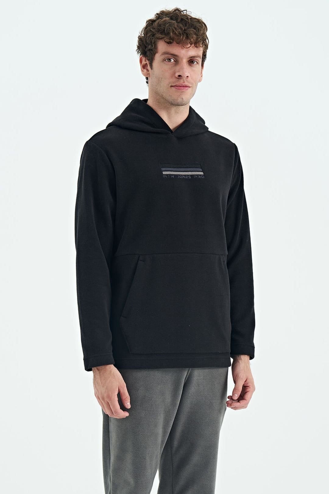 Tommy Life Tommy Life Men's Printed Logo Hoodie in Black - 4