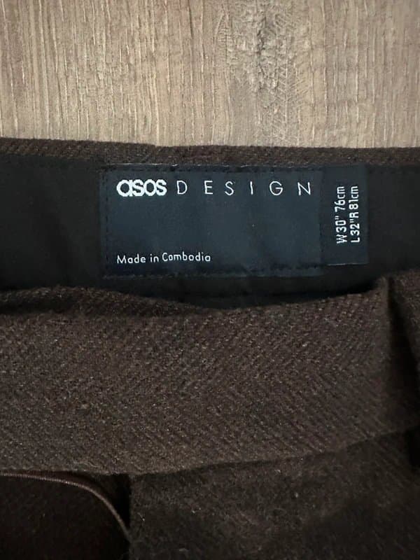 ASOS ASOS brown tailored trousers