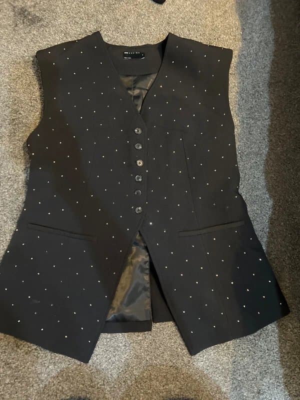 ASOS Design ASOS design black diamonte waistcoat