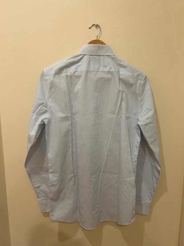 Banana Republic Banana Republic Men’s Non-Iron Cotton Dress Shirt – Light Blue Check, Size S