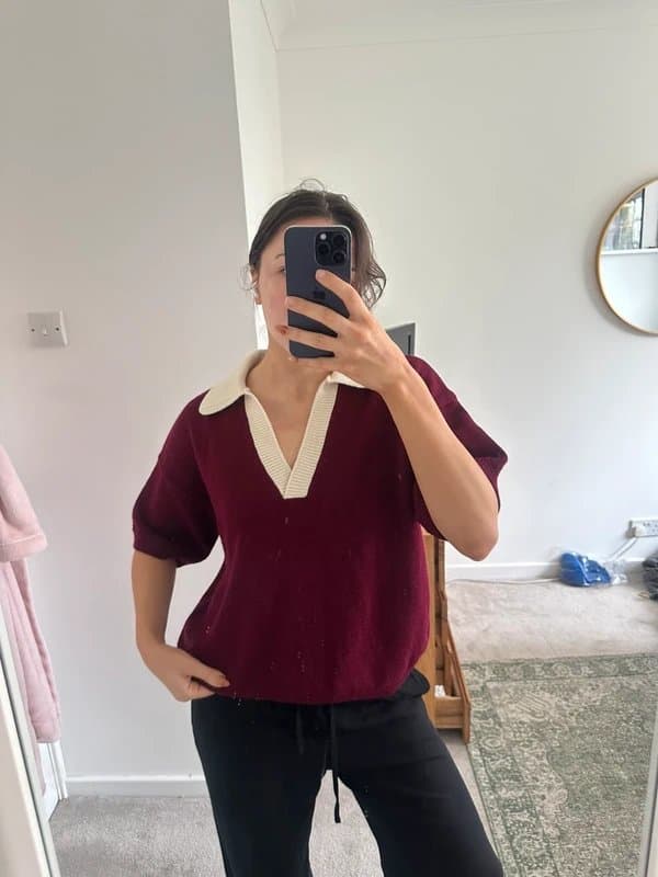 ASOS Design Burgandy knit polo