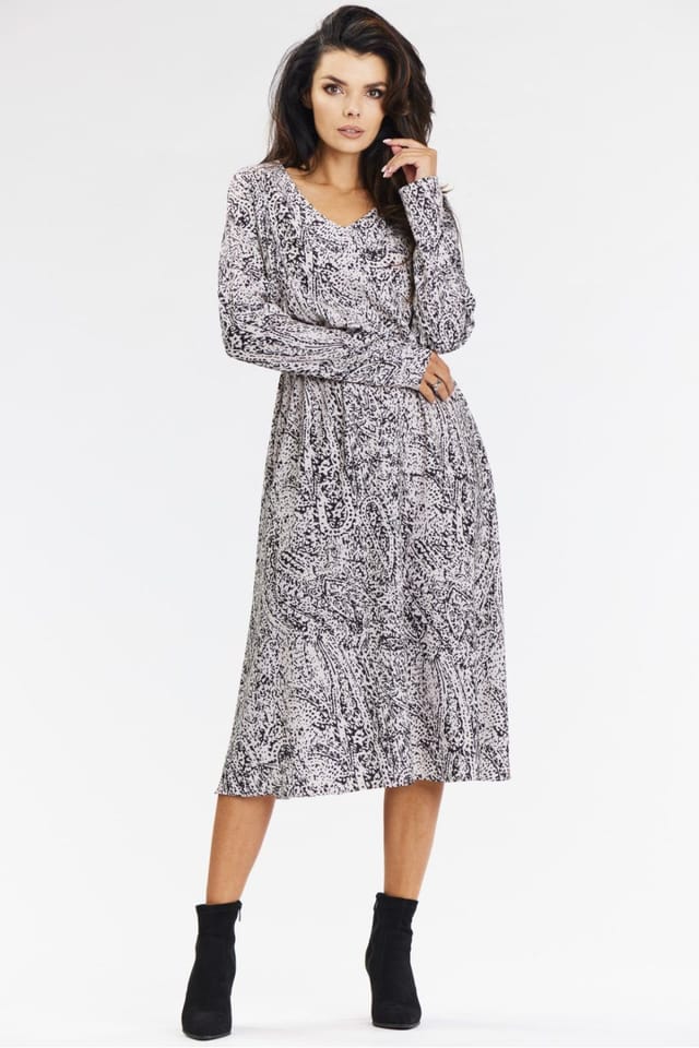 Love Lace Love Lace Women's Black White Kimono Midi Dress with V Neck - 2