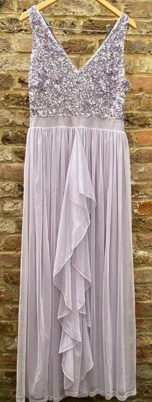 SistaGlam Lilac Sequin Maxi Dress UK 16 | Prom Dress | Bridesmaid Dress | Wedding Guest | Formal Occasion