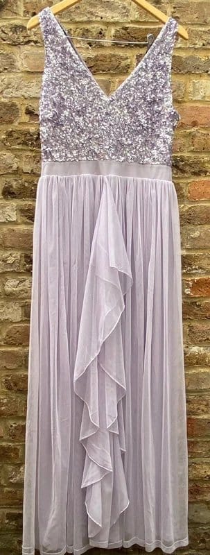 SistaGlam Lilac Sequin Maxi Dress UK 16 | Formal Occasion