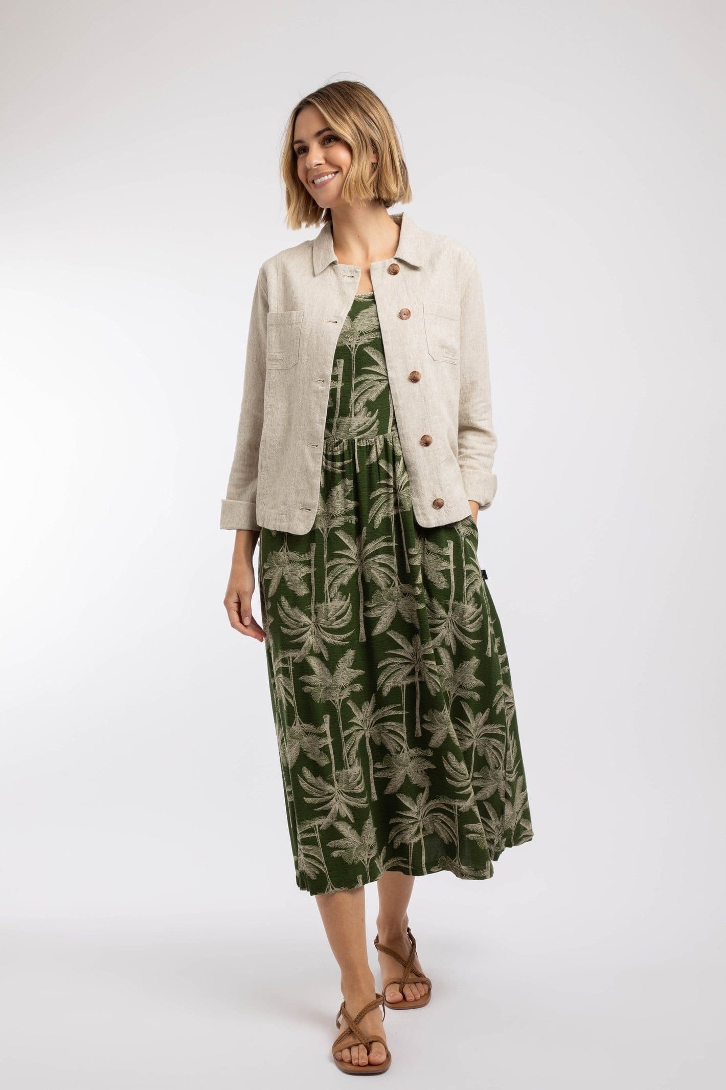 Weird Fish Weird Fish Women's Karsten Relaxed Linen Jacket in Natural - 4