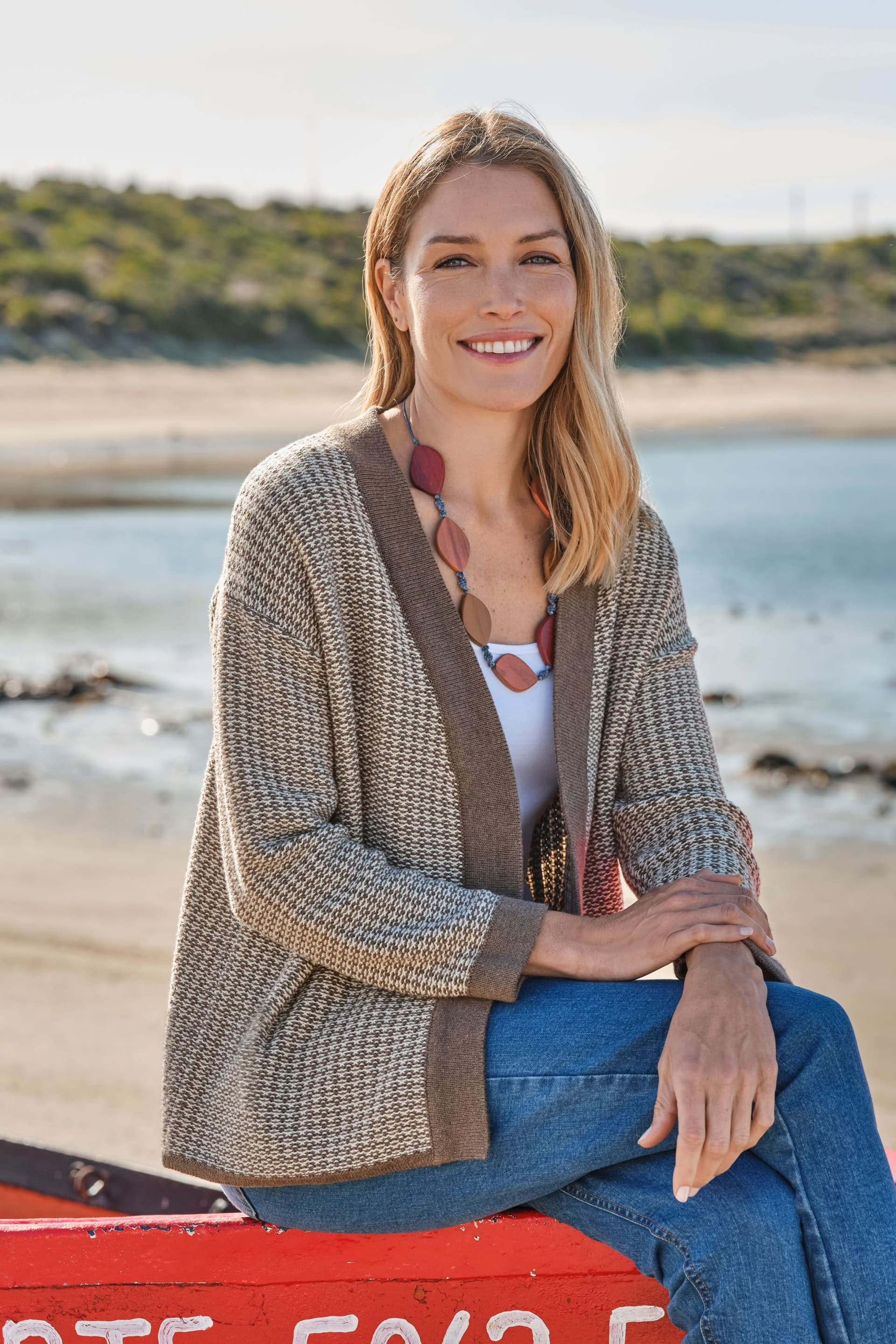 WoolOvers WoolOvers Women's Textured Edge To Edge Cardigan