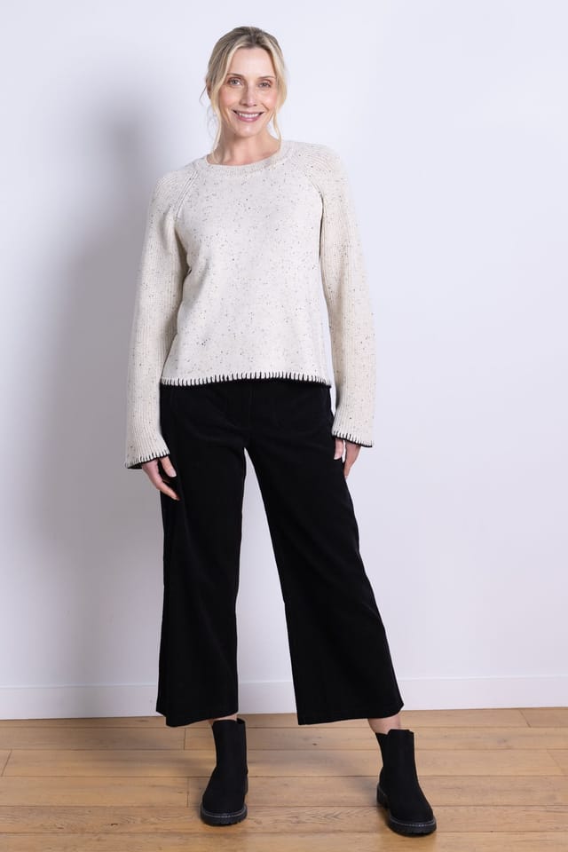 Nomads Clothing Nomads Clothing Women's Ribbed Sleeve Jumper in Ivory - 2