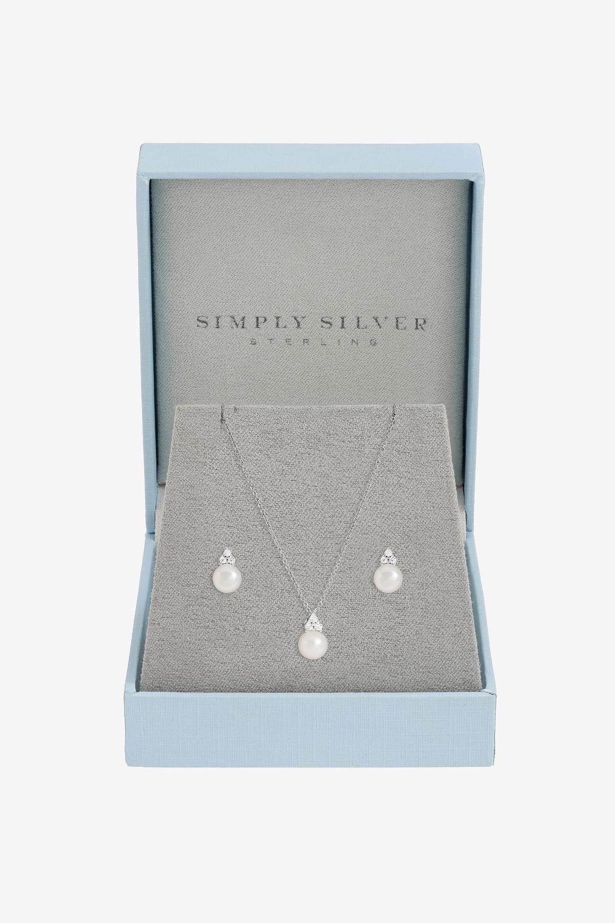 Simply Silver Simply Silver Women's 925 Sterling Silver Freshwater Pearl Set - Gift Box - 1