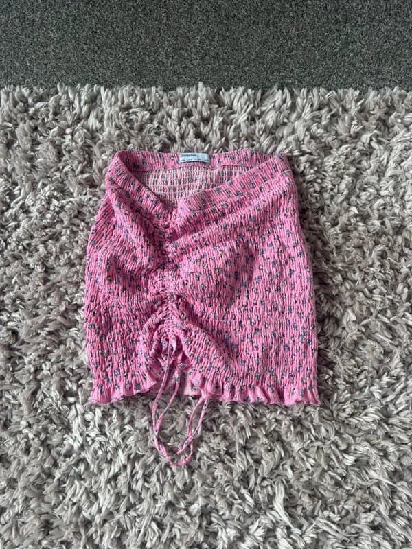 Bershka Bershka Pink Floral Skirt