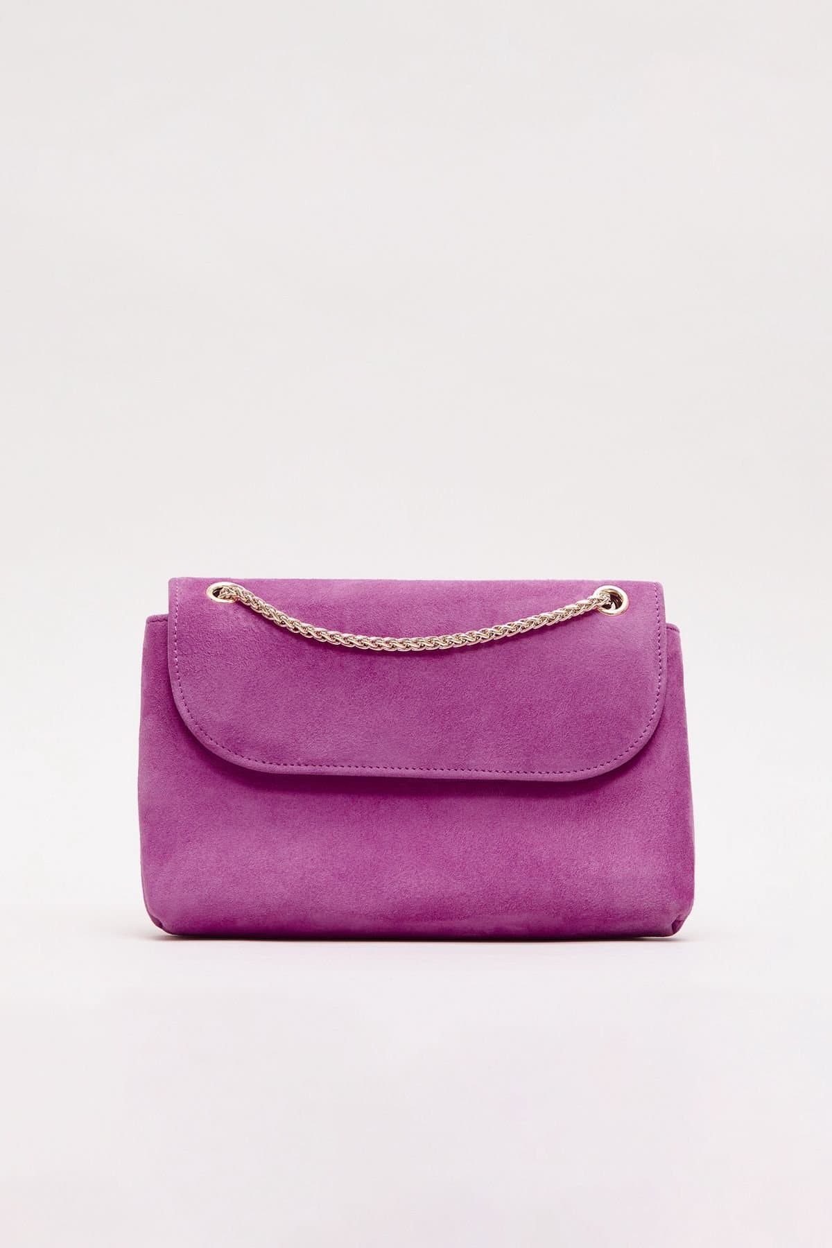 Phase Eight Phase Eight Fuchsia Suede Clutch Bag for Women