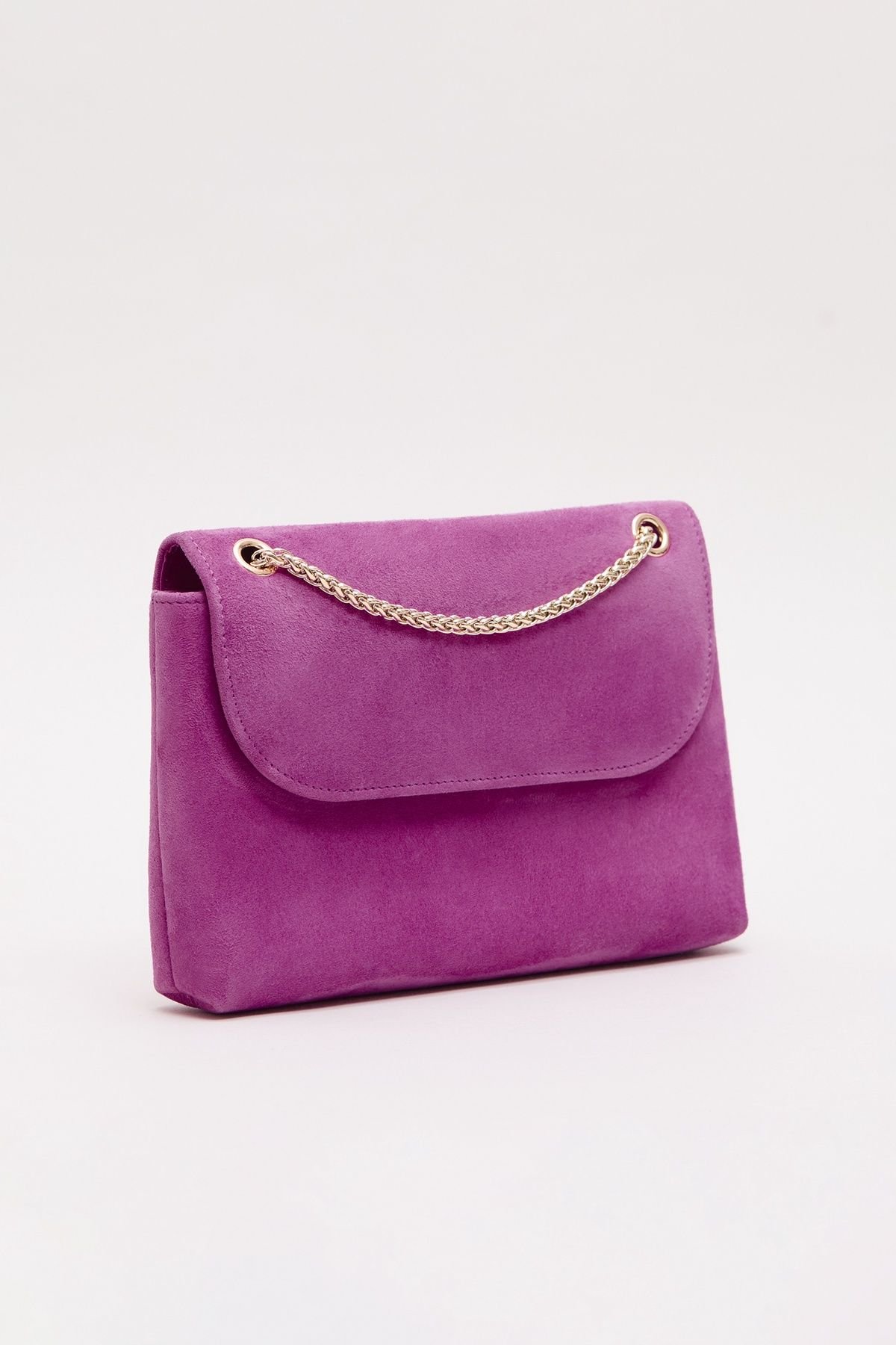 Phase Eight Phase Eight Women's Suede Clutch Bag in Fuchsia - 3