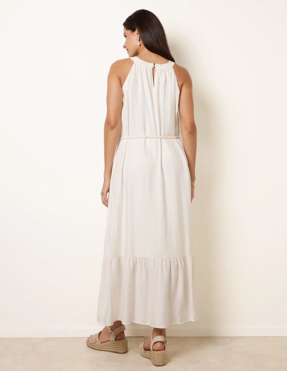 Blue Vanilla Halter Neck Embroidered Dress - 4