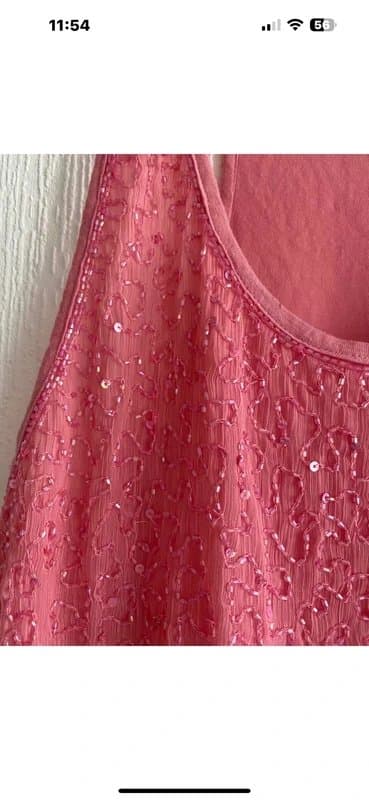 Topshop Pink Beaded Sparkly Sequin Vest Top 10 Topshop