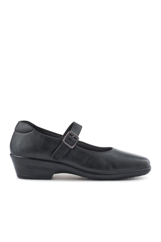Pavers Pavers Women's Wide Fit Leather Touch-Fasten Mary Janes in Black - 2