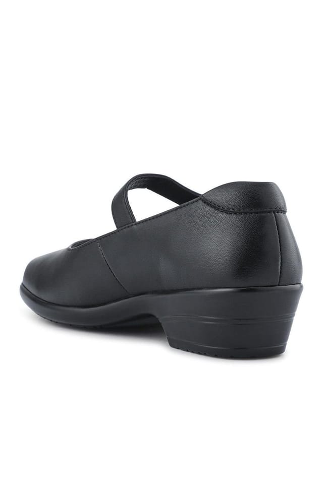 Pavers Pavers Women's Wide Fit Leather Touch-Fasten Mary Janes in Black - 3