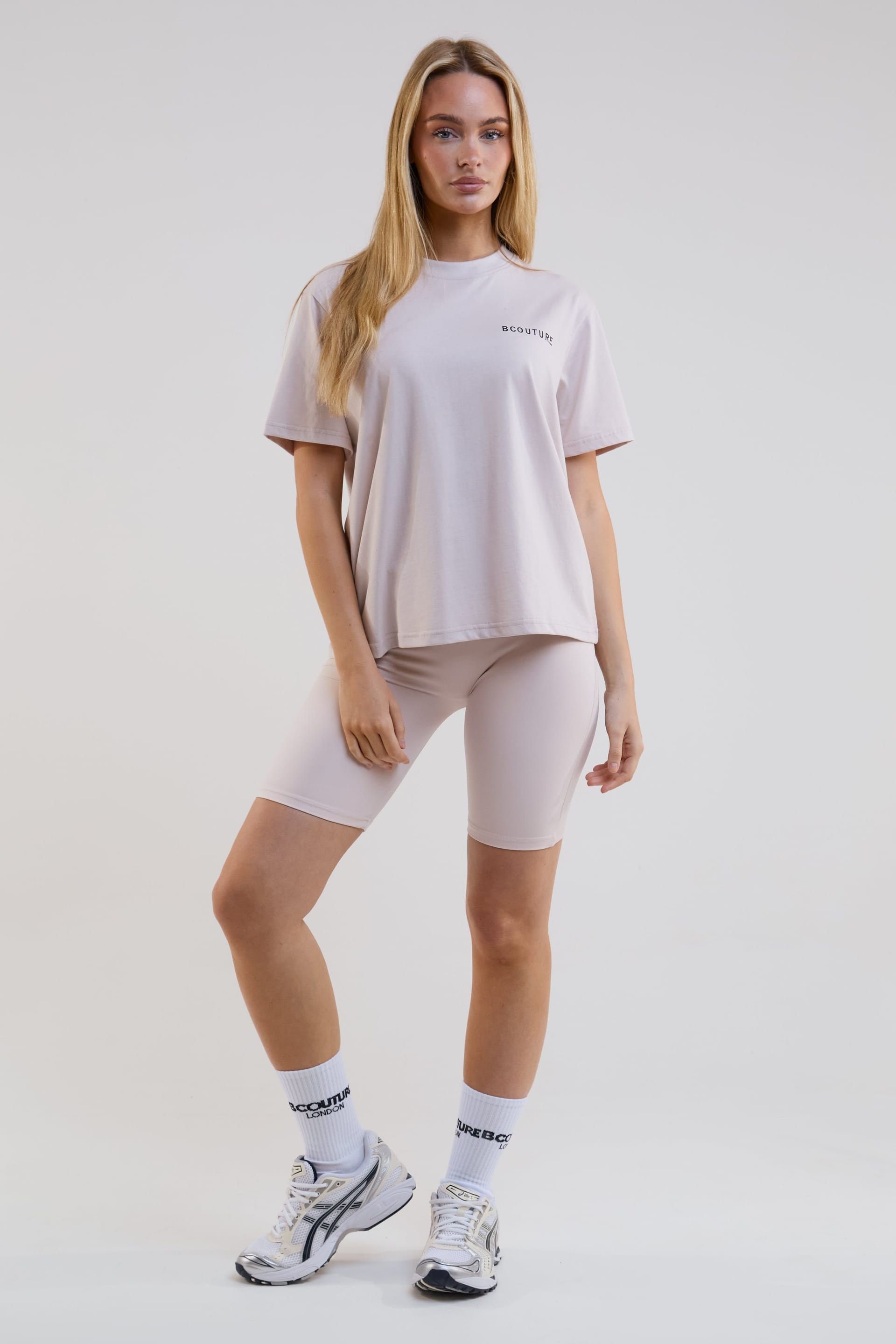 BCouture BCouture Women's Cycling Shorts, Hoodie & T-Shirt Set in Stone - 4