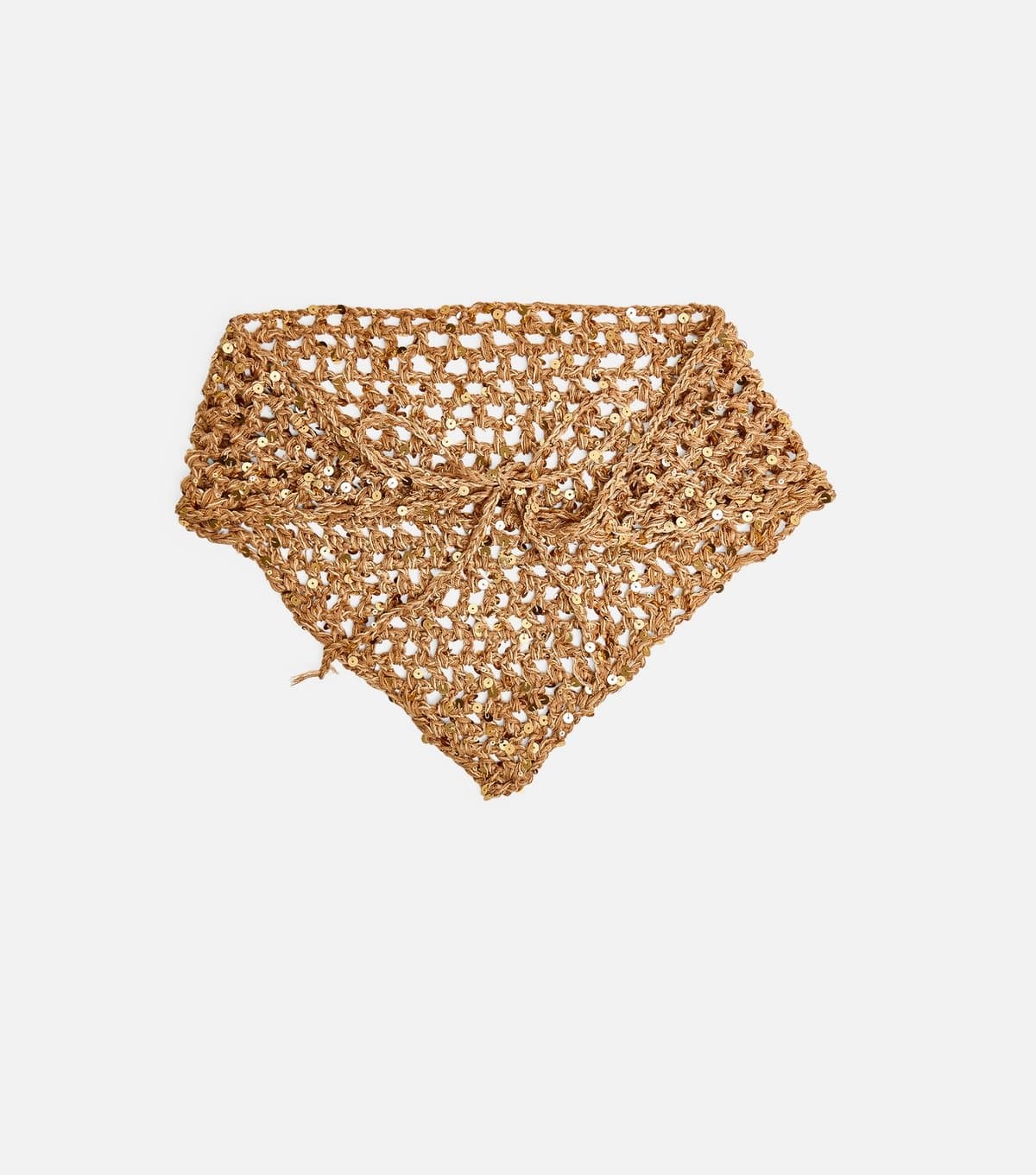 Public Desire Gold Sequin Crochet Bandana Public Desire New Look