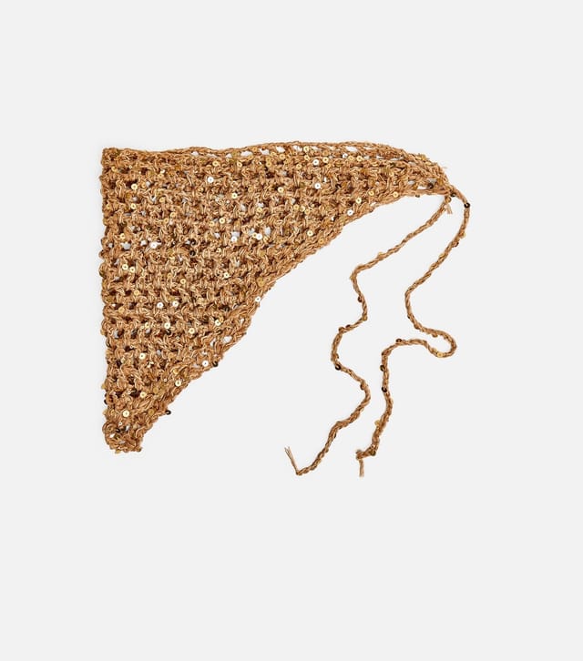 Public Desire Gold Sequin Crochet Bandana Public Desire New Look - 3