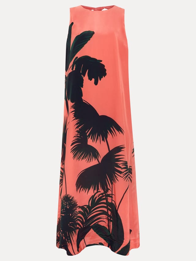 Phase Eight Phase Eight Women's Leila Palm Midi Dress in Coral - 2